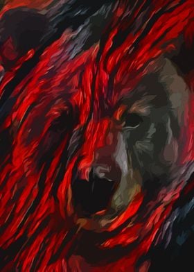 Bear painting Red