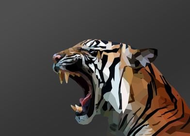 Low poly tiger dark small