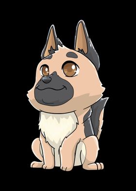 German Shepherd Dog Kawaii