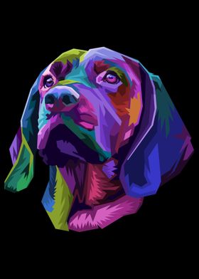 Colorful dog head pop art 