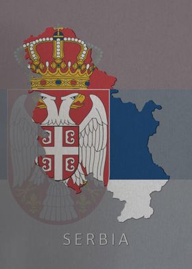 Serbia Flag Map
