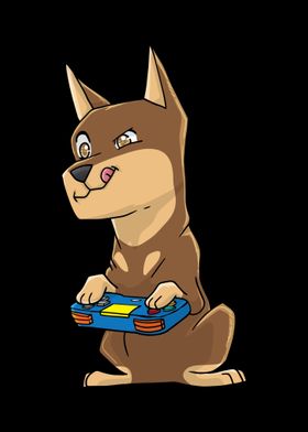 Doberman Gamer Kawaii Anim