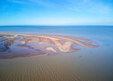 Aerial view of sandbank