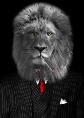 lion with suit