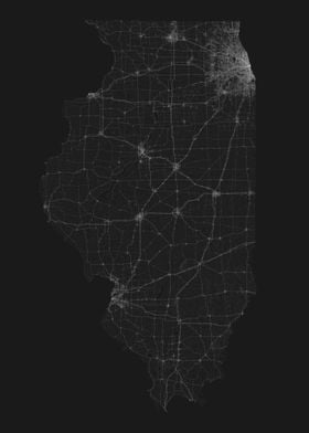 Roads of Illinois Map