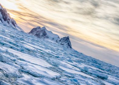 Summer sunset Antarctica