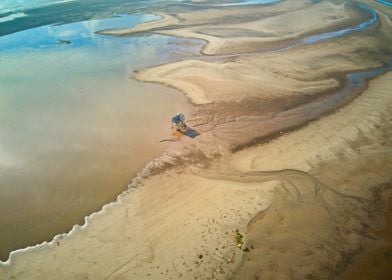 Sandbank viewed from drone