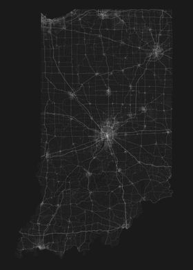 Roads of Indiana Map