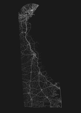 Roads of Delaware Map