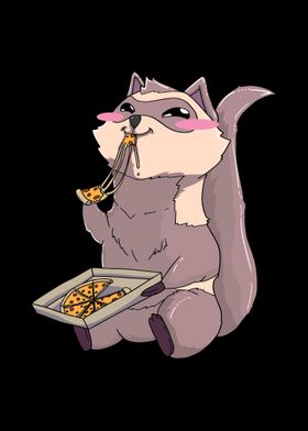 Ferret Pizza Kawaii Cute