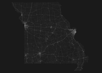 Roads of Missouri Map