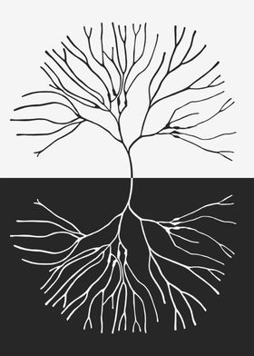 Black and white floral