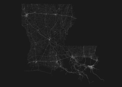 Roads of Louisiana Map