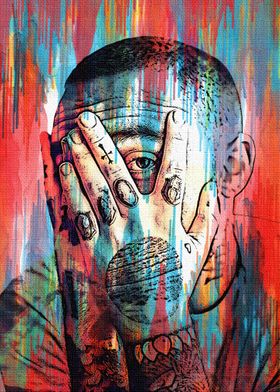 Metal Poster Displate Mac Miller with magnet mounting system for