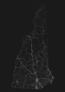 Roads of New Hampshire Map