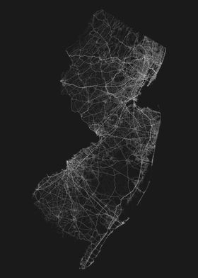 Roads of New Jersey Map