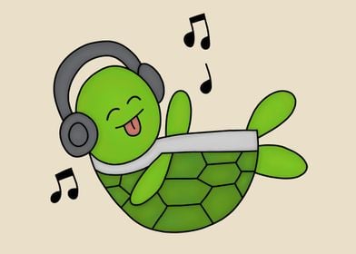Green Turtle Jamming Out