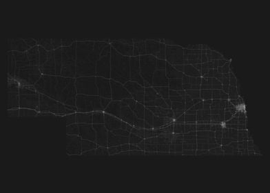 Roads of Nebraska Map