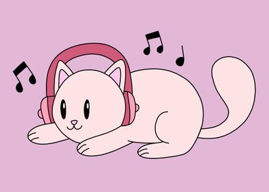 Cat with Headphones