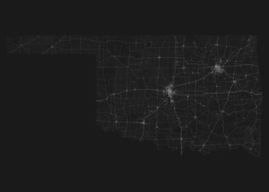 Roads of Oklahoma Map