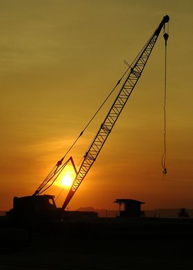 silhouette crane 