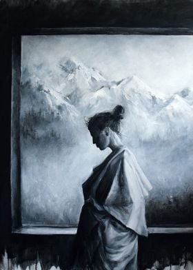 Woman Portrait Mountains 