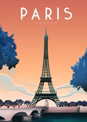 Paris france trave poster