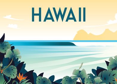 Hawaii travel poster