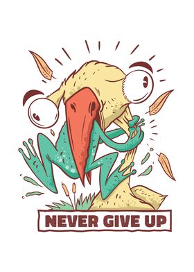 Never give up Frog