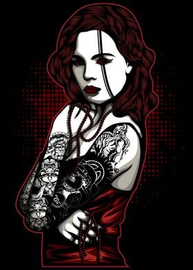 Tattoo Vampire Woman' Poster by StonerPlates | Displate