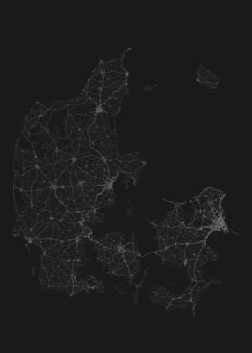Roads of Denmark Map