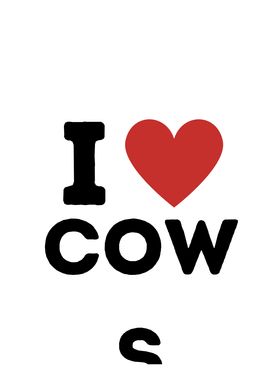 I Love Cows Simple Heart