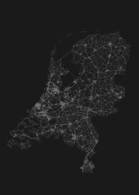 Roads of Netherlands Map