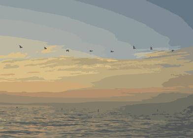 Seagull Sunset flight