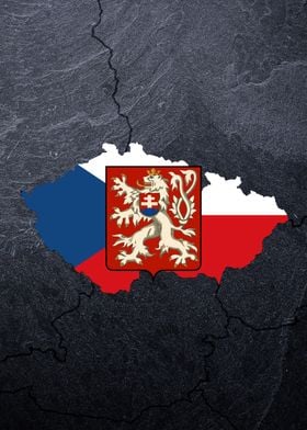 Czech flag country map