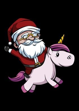 Santa Riding A Unicorn Mer