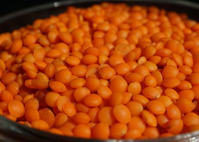 Red Lentils in a Bowl