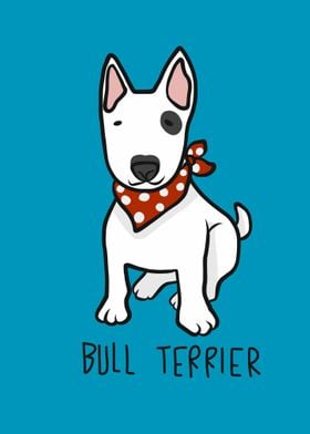 Bull Terrier dog red scarf