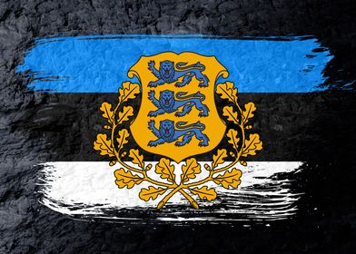 Estonia flag grunge brick