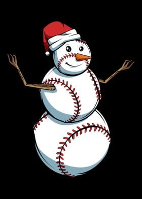 Baseball Snowman Funny Chr