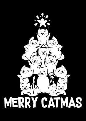 Merry Catmas Cute Adorable