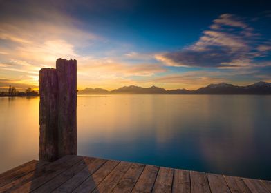 Lake at the sunset