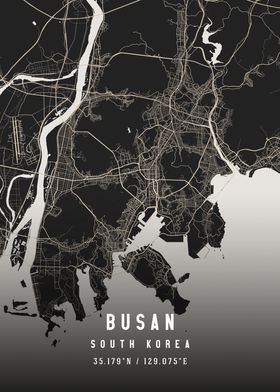 Busan South Korea Wall Art Map Poster Print | Modern Decor Artwork Wall Map  for Living Room & Bedroom | Korean Aesthetic Map Wall Decor - Travel Art