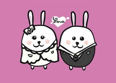 Rabbit bride and groom 