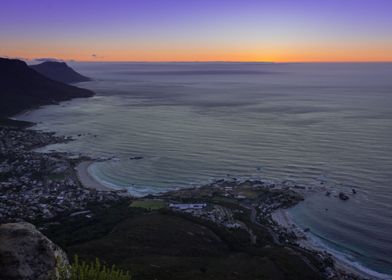 Cape Town city at sunset