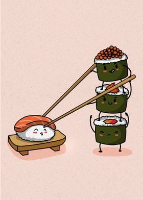 Funny Sushi Poster