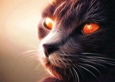 Cat with red eyes