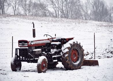 Snow Covered Tractor 