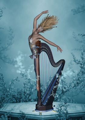 Wonderful fantasy harp