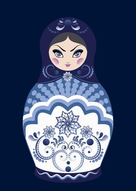 Blue Matryoshka Doll